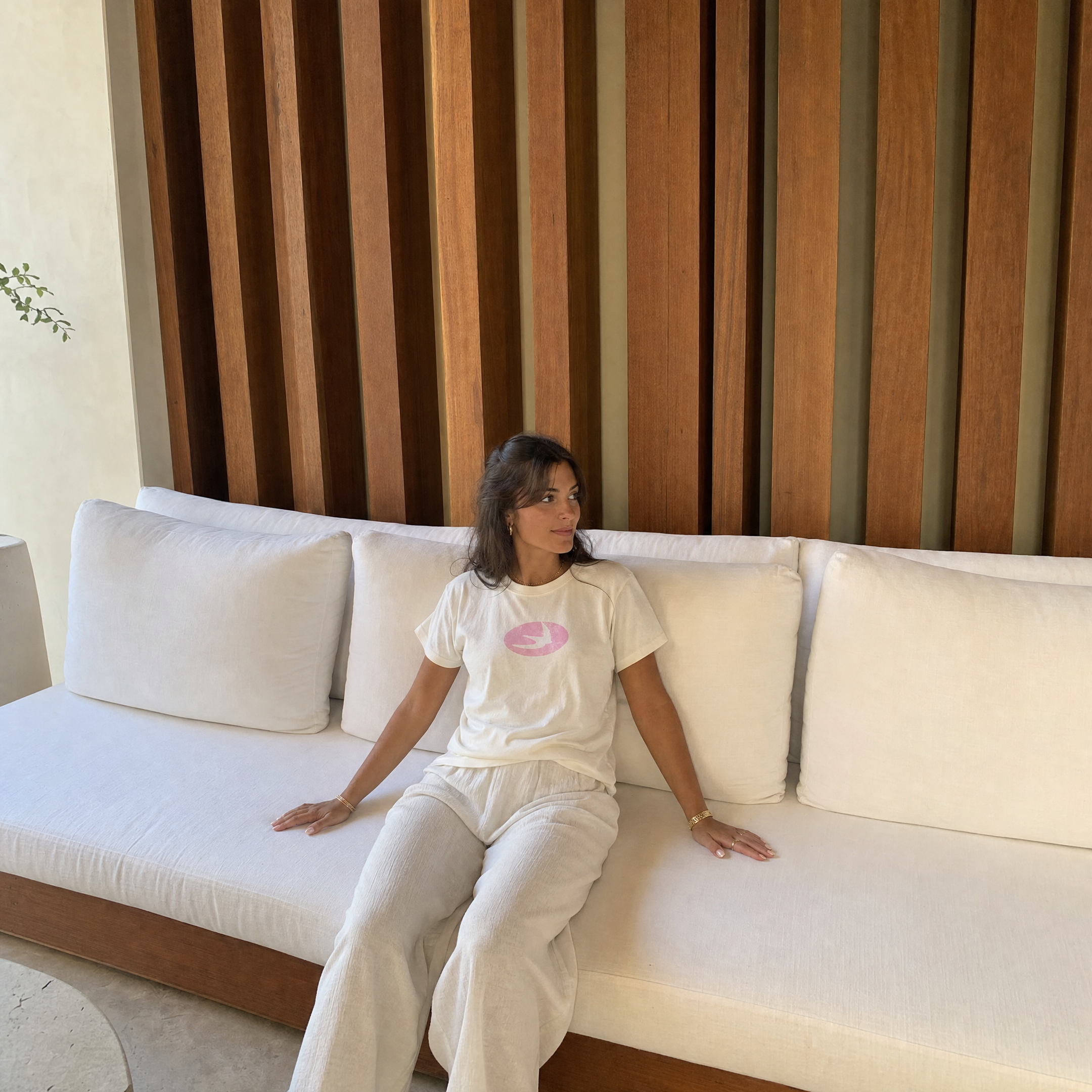 T-shirt White Vintage - "L'Oiseau"-4