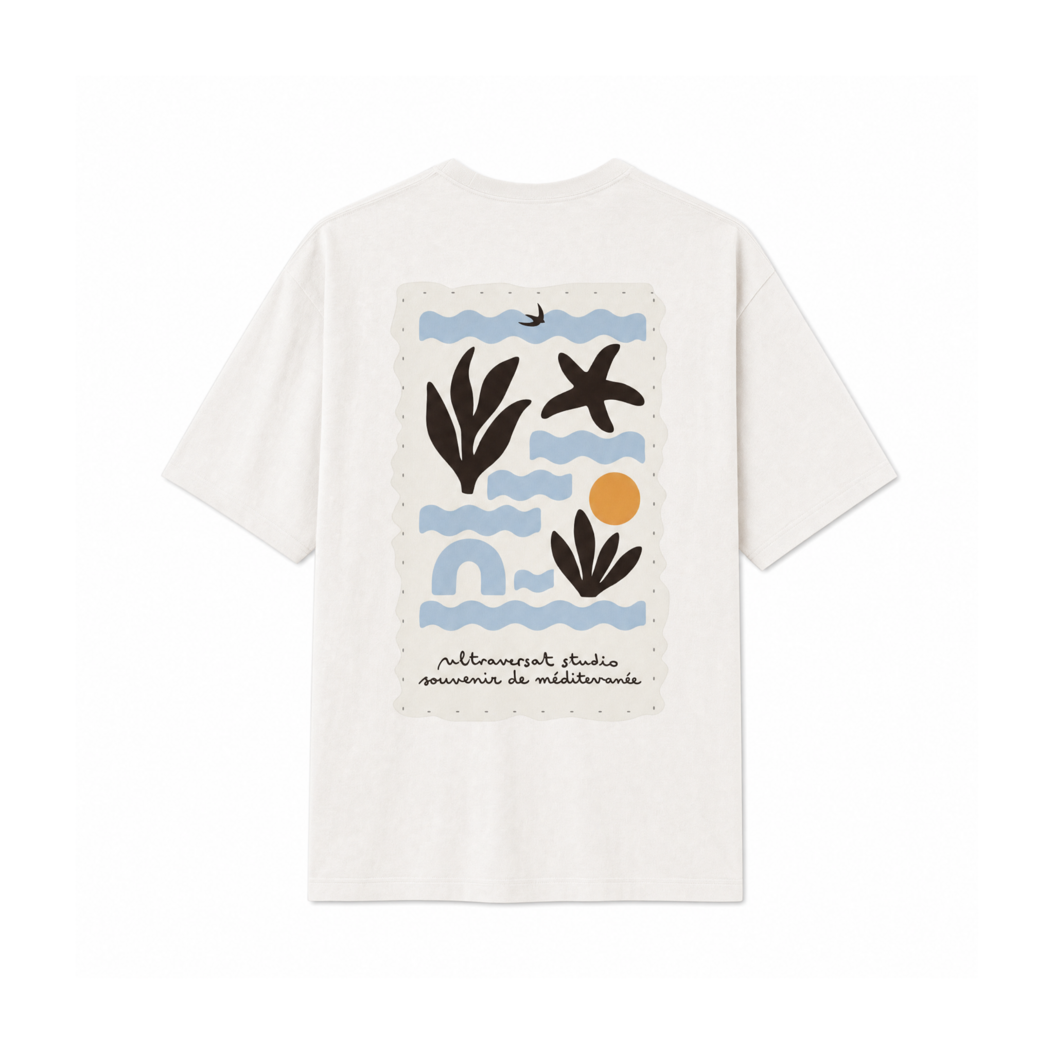 T-shirt White Vintage - "Souvenir de Méditerranée"