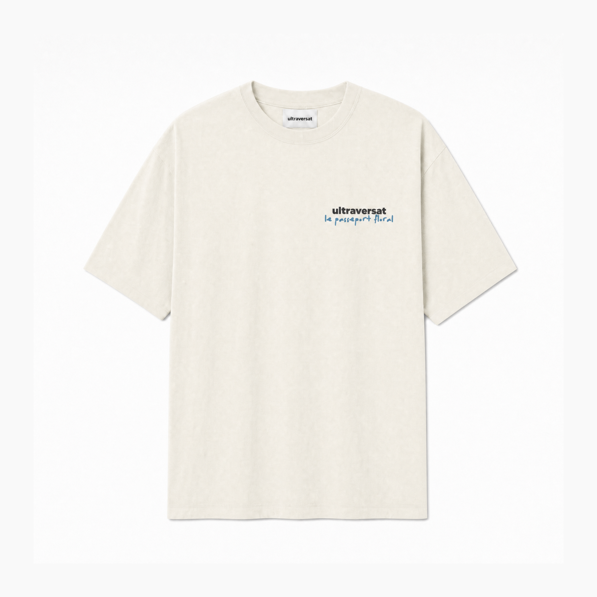 T-shirt white vintage - "Le Passeport Floral"