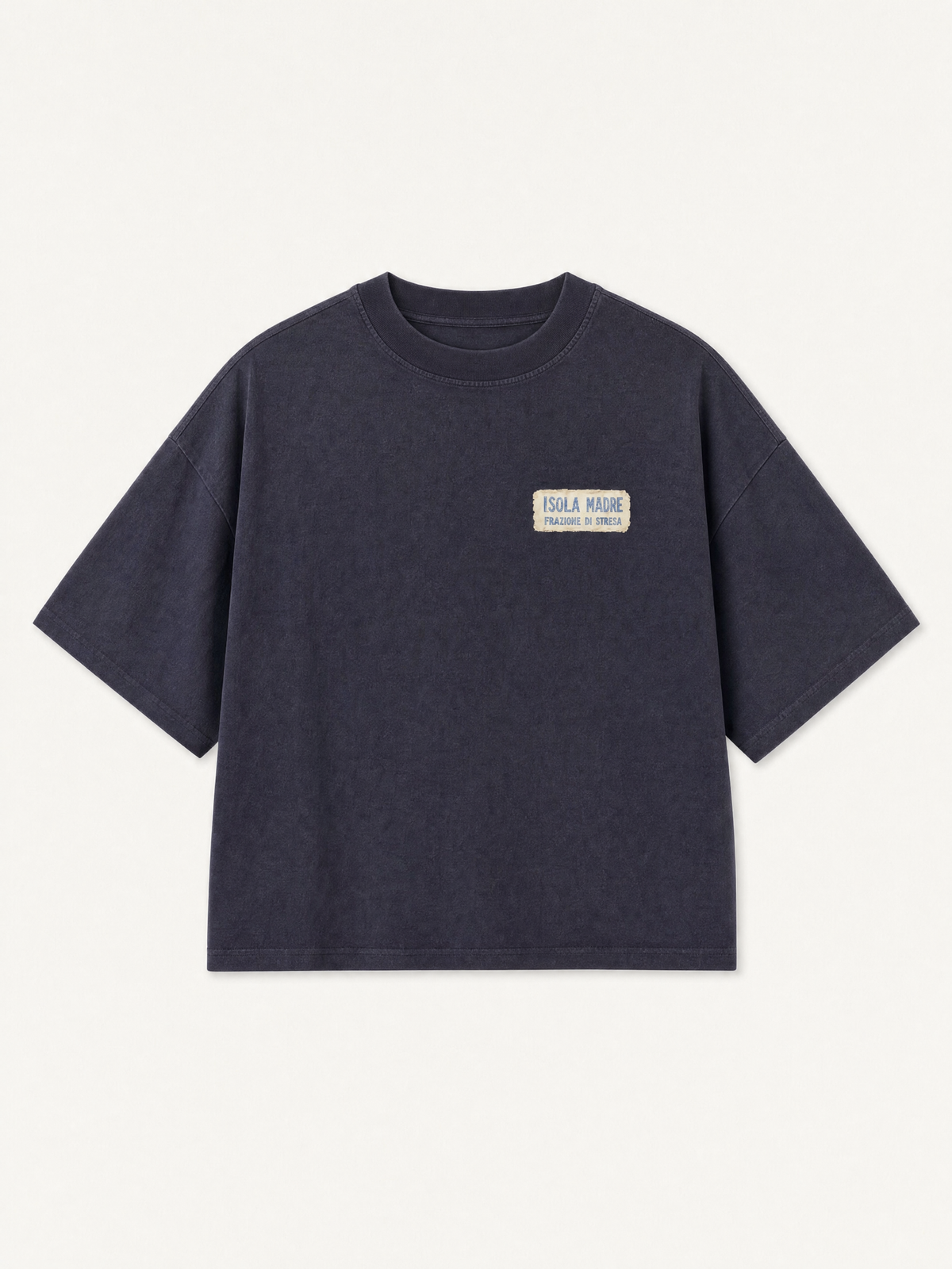 Boxy Vintage Black T-shirt - "Isola Madre"-2