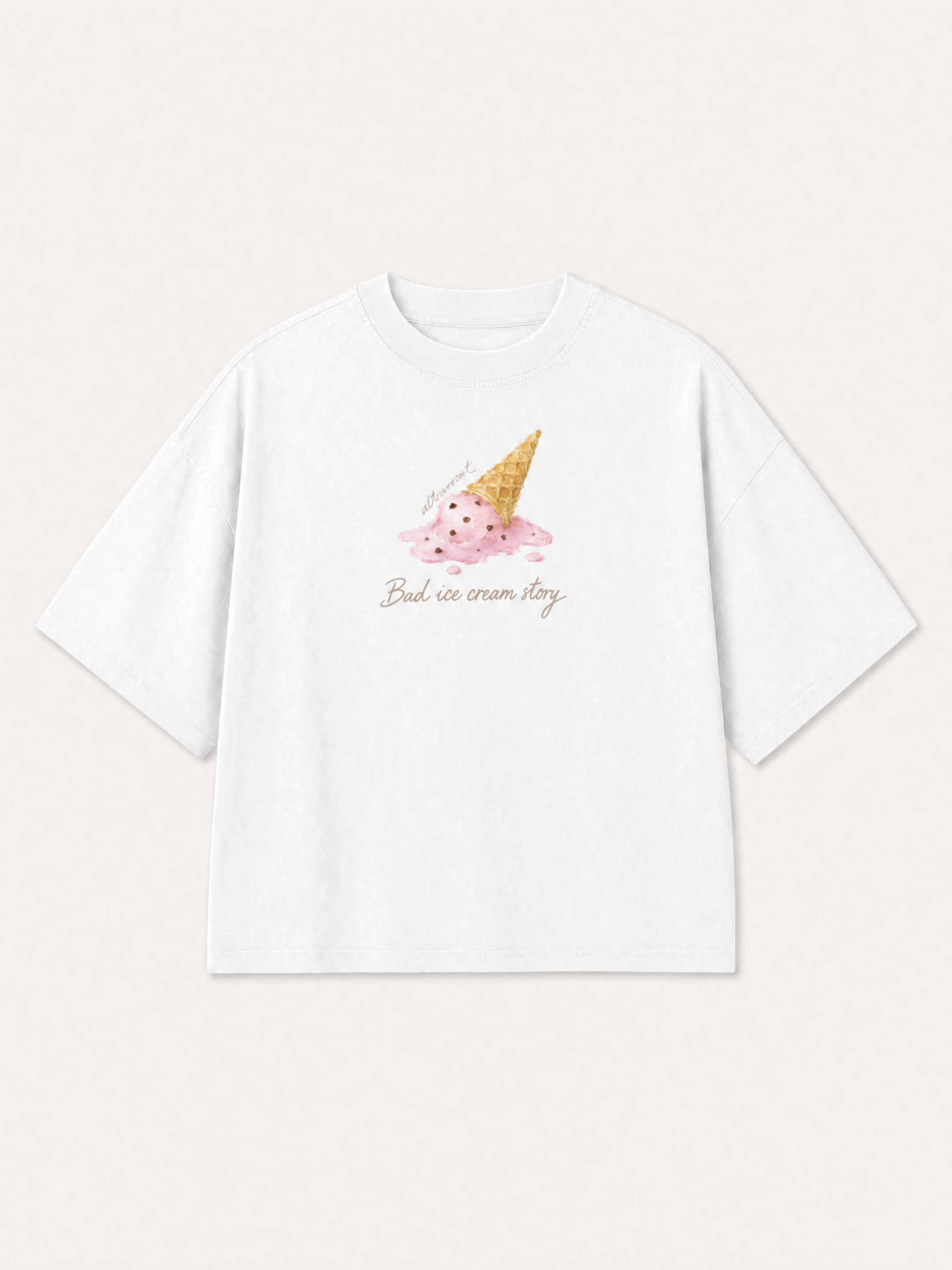 Boxy White T-shirt - "Dolce Disastro "